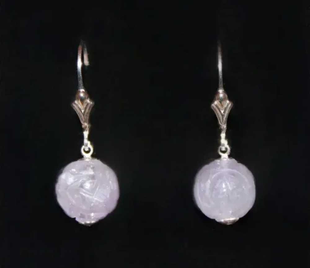 Lavender Jade Dragon Earrings - image 2