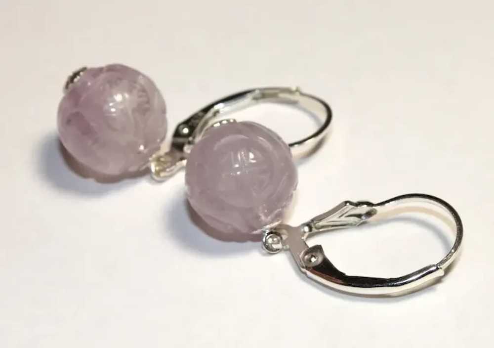 Lavender Jade Dragon Earrings - image 5