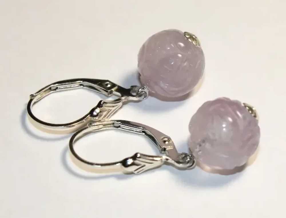 Lavender Jade Dragon Earrings - image 6