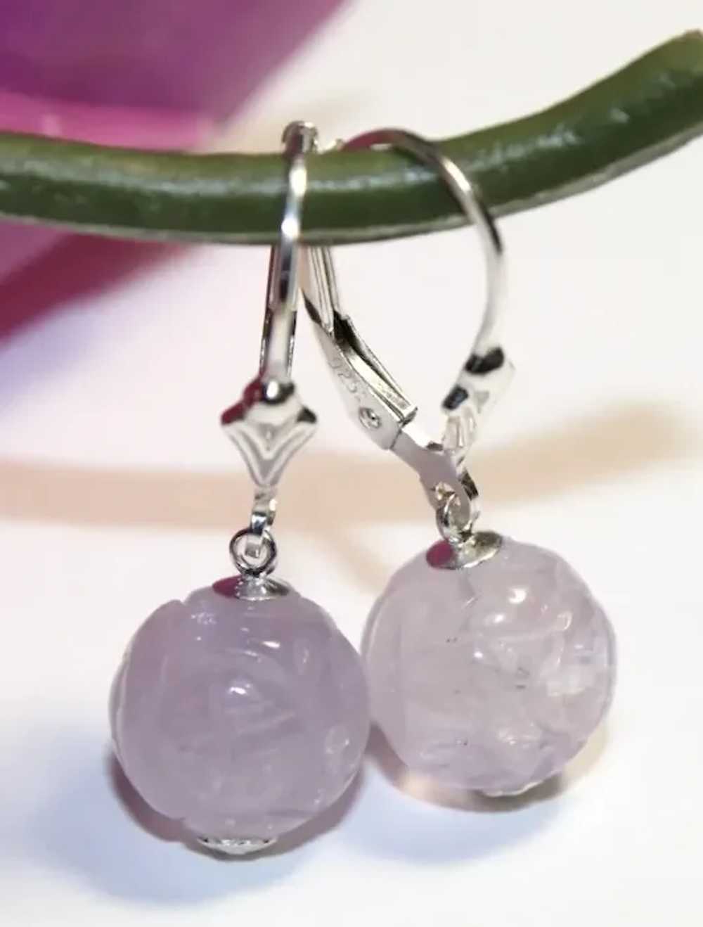 Lavender Jade Dragon Earrings - image 8