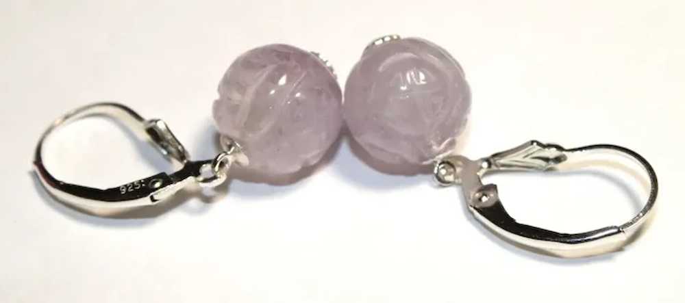 Lavender Jade Dragon Earrings - image 9