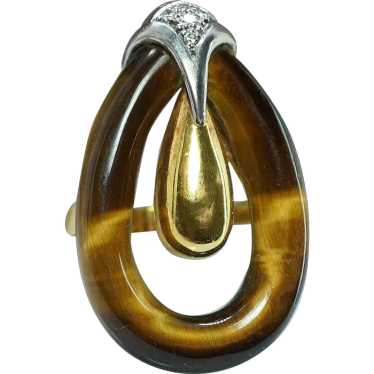 H Stern Designer Vintage Tiger Eye Diamond Modern… - image 1