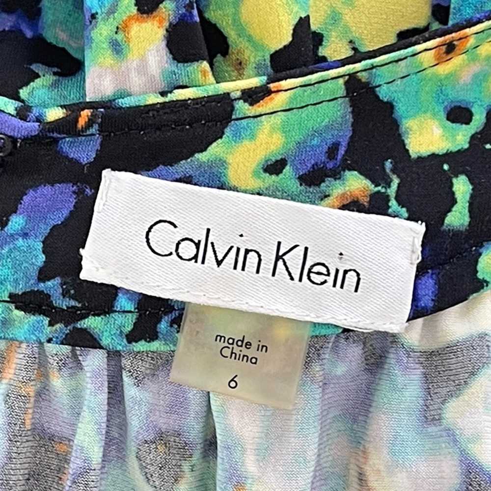 Calvin Klein Size 6 Womans Maxi Dress Blue Yellow… - image 7