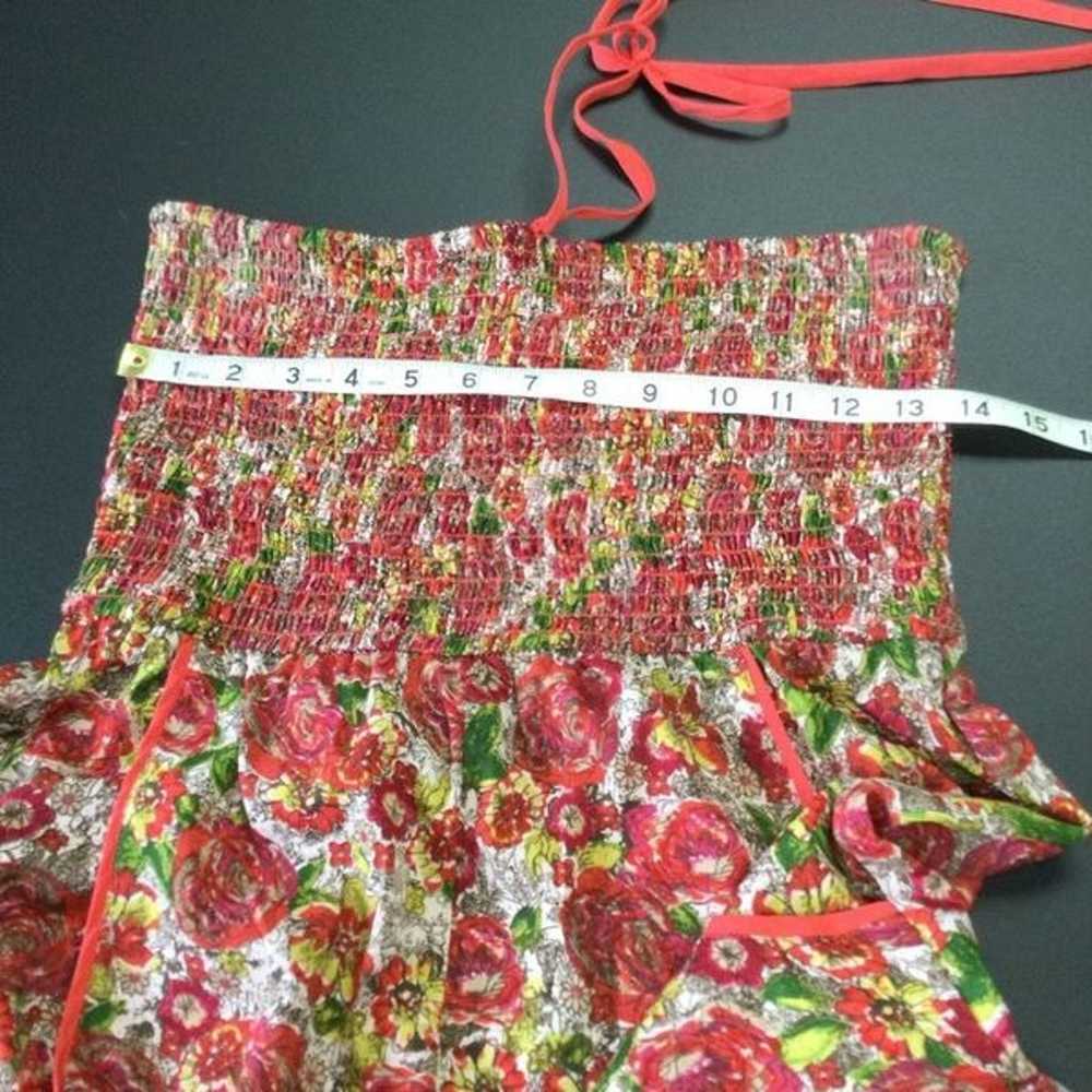 Band and of Gypsies Womens Red Floral Smocked Lin… - image 8
