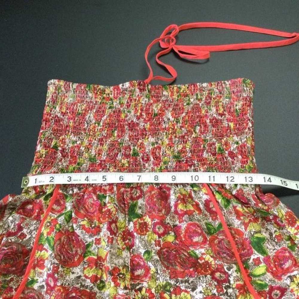Band and of Gypsies Womens Red Floral Smocked Lin… - image 9