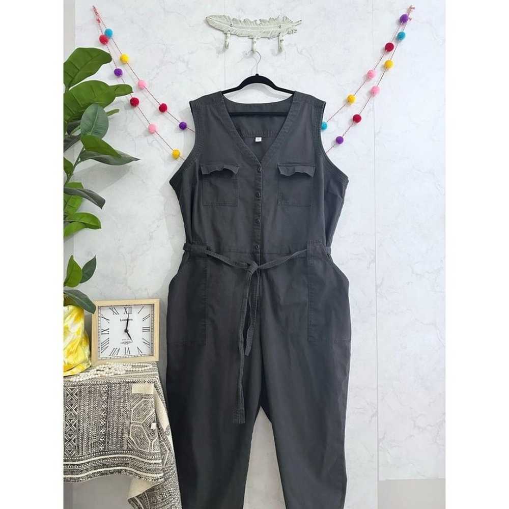 Old Navy XXL TALL Gray Sleeveless Belted Utility … - image 2