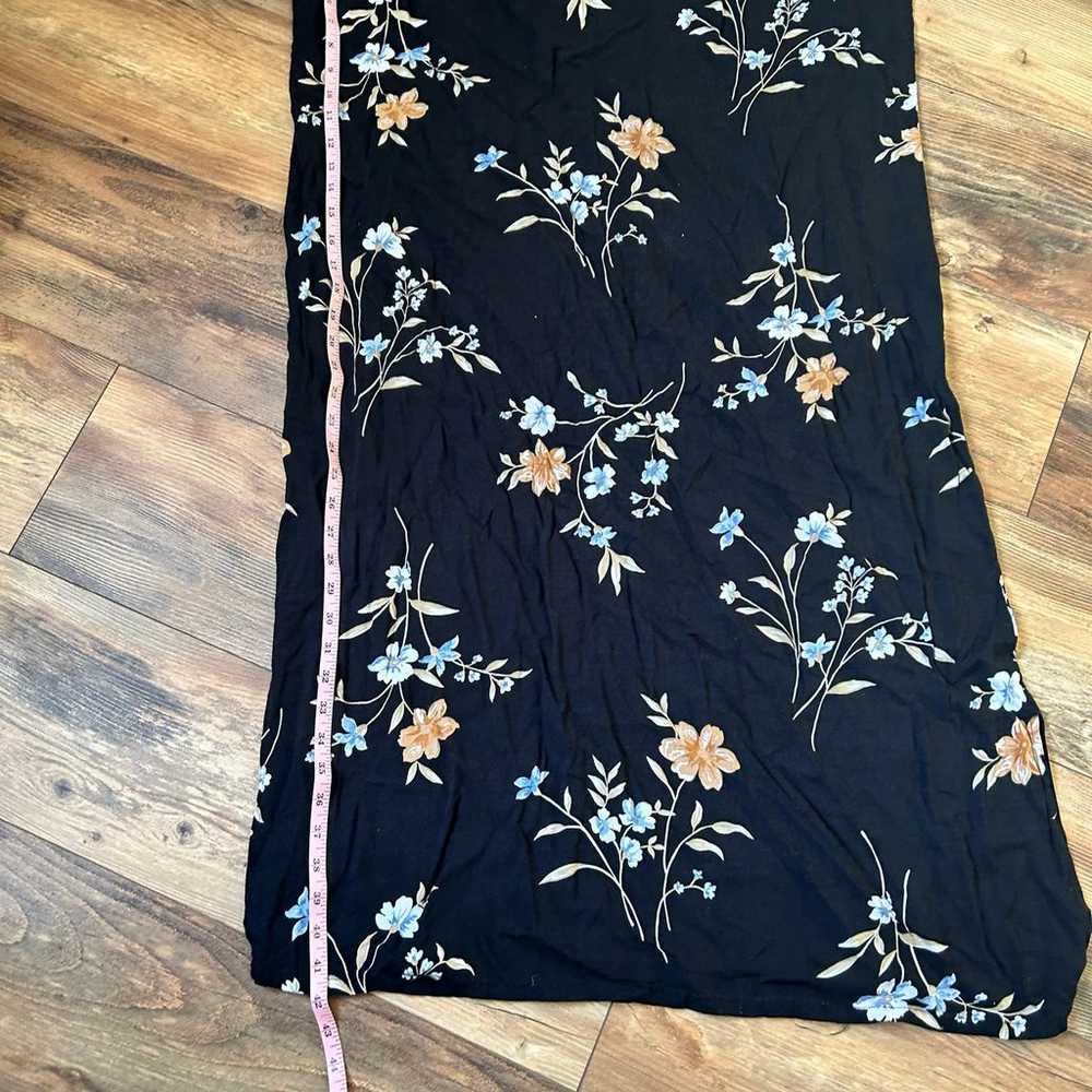 Vintage Dark Floral Maxi Dress Sleeveless Black P… - image 5