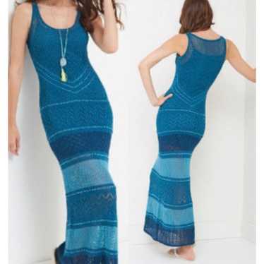 Tommy Bahama Beachy Blue and Teal Crochet Fully L… - image 1