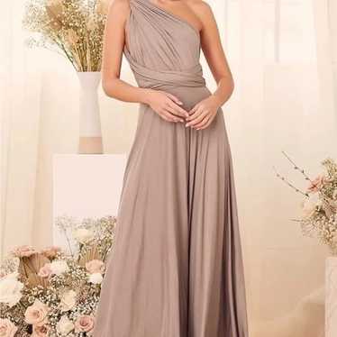 Tricks of the Trade Taupe Convertible Maxi Dress