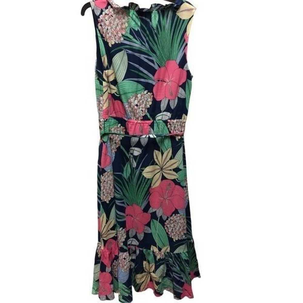 Talbots Voile Hibiscus Maxi Dress Belted Women’s … - image 6