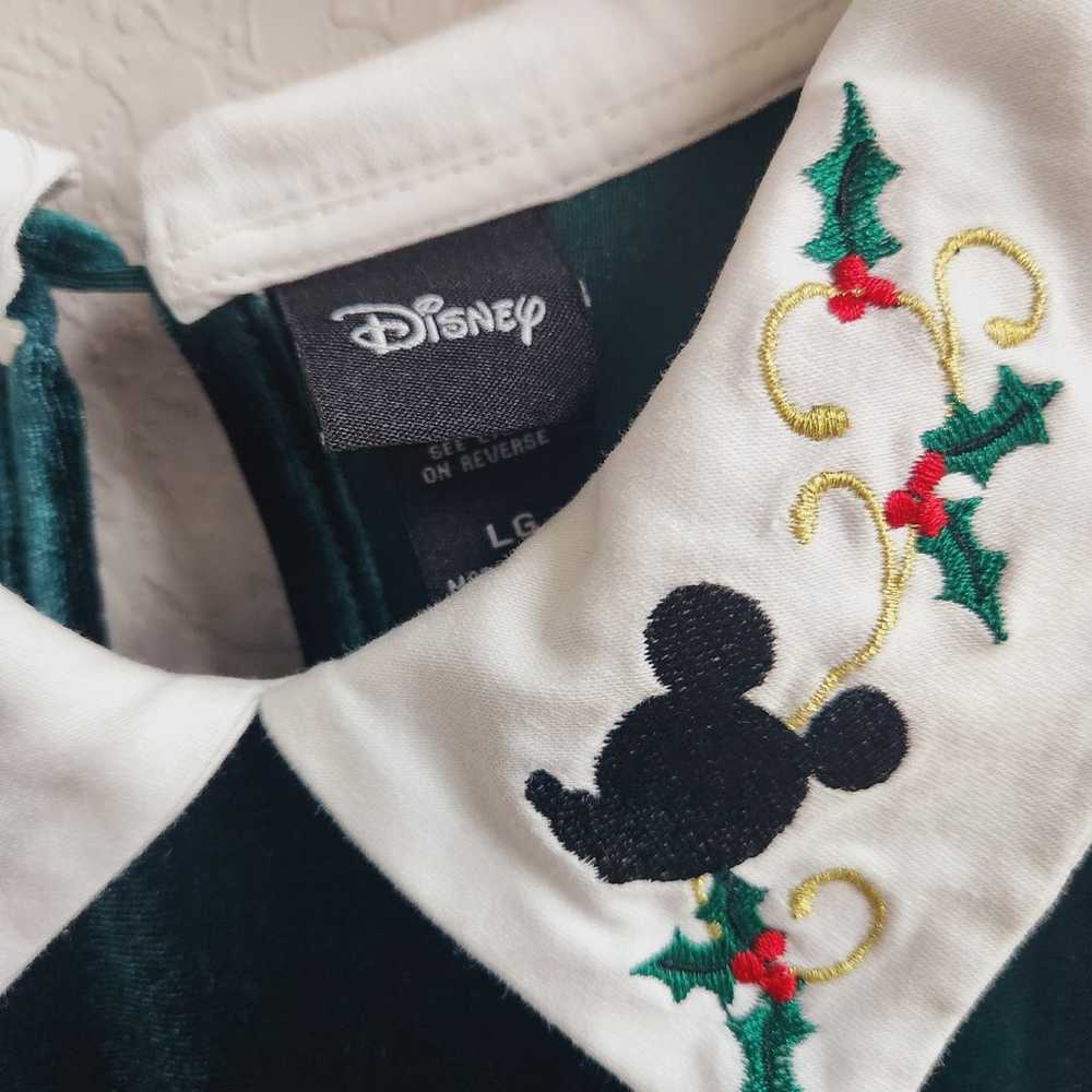 Disney Mickey Mouse Holiday Green Velvet Dress L
… - image 11