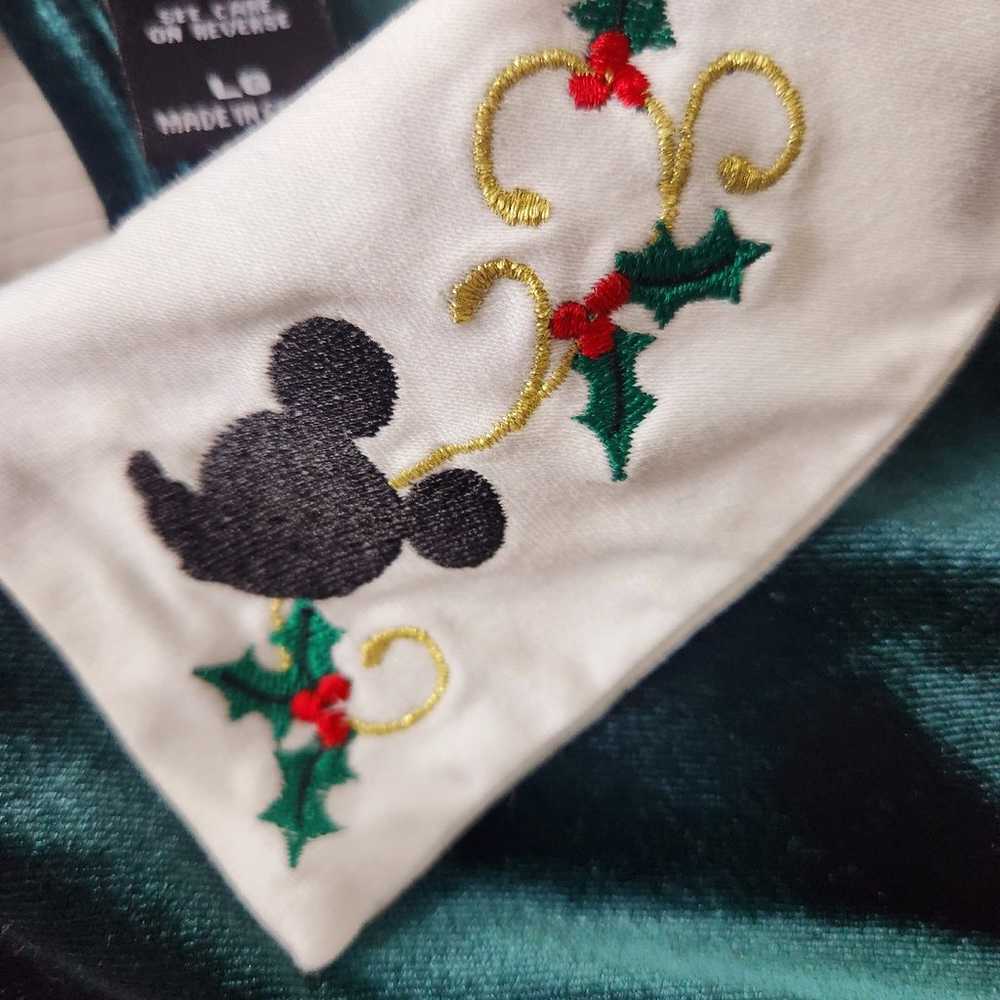 Disney Mickey Mouse Holiday Green Velvet Dress L
… - image 6