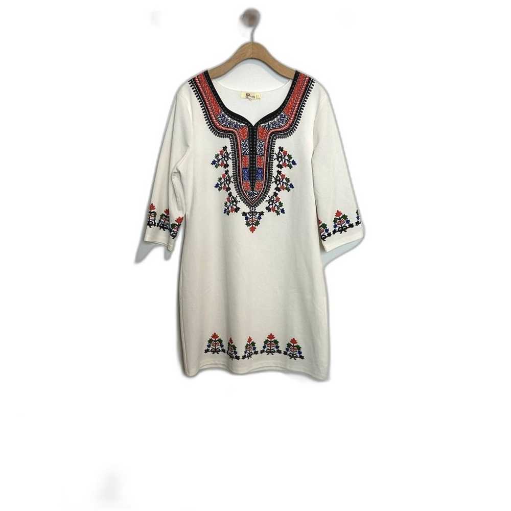 Aryeh Womens Sheath Short Dress White Printed Siz… - image 1