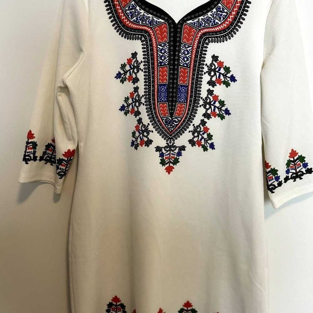 Aryeh Womens Sheath Short Dress White Printed Siz… - image 2