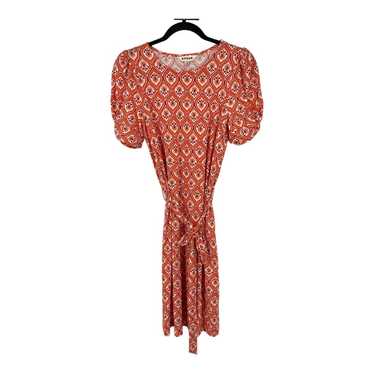 Boden Dress puff sleeeve tie waist orange size 6 - image 1