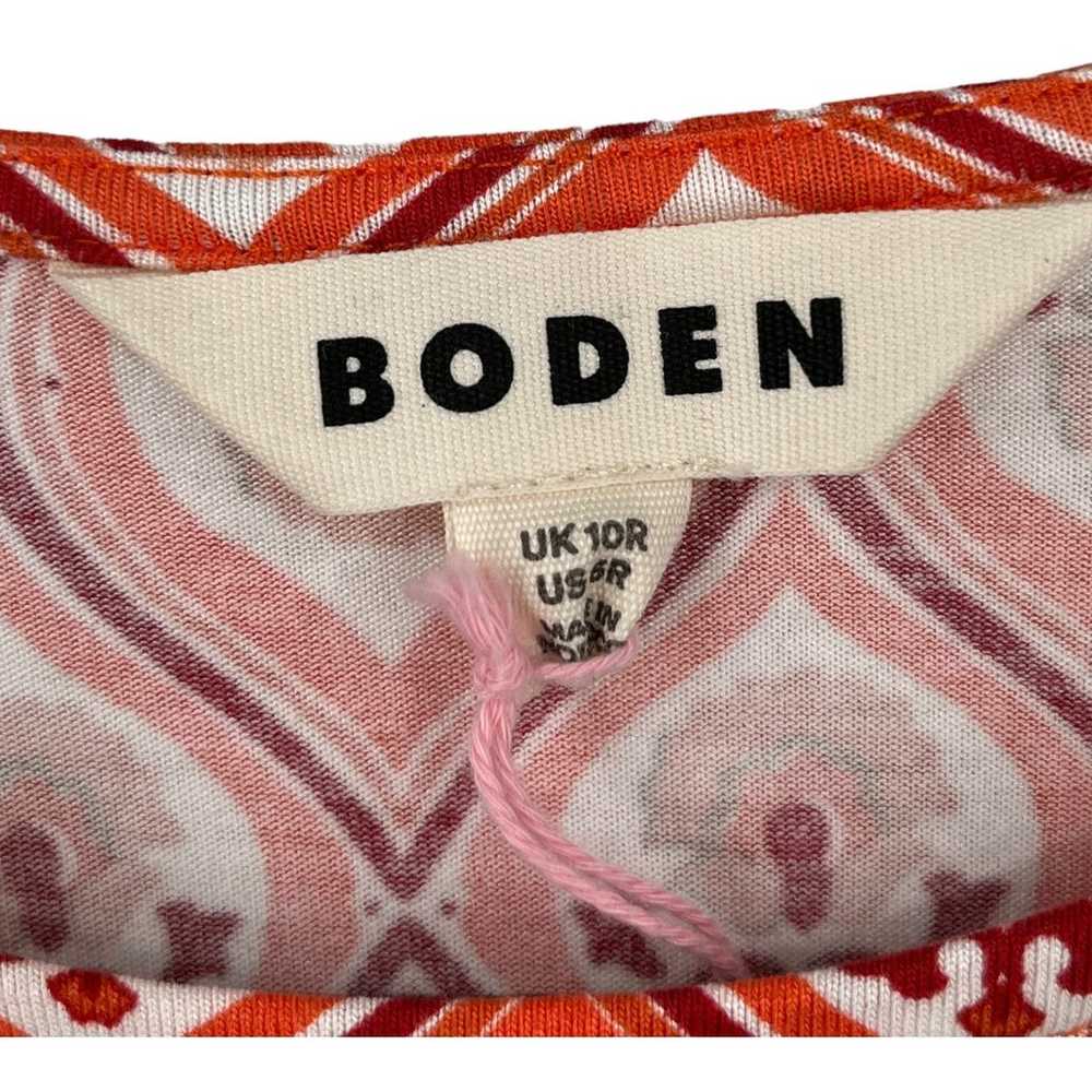 Boden Dress puff sleeeve tie waist orange size 6 - image 5