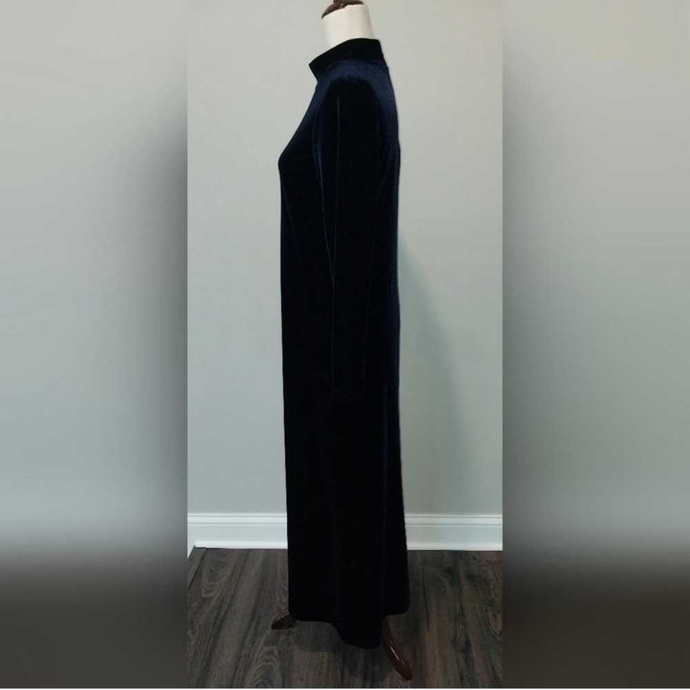 Vintage Carole Little Dark Blue Velvet Maxi Dress… - image 3