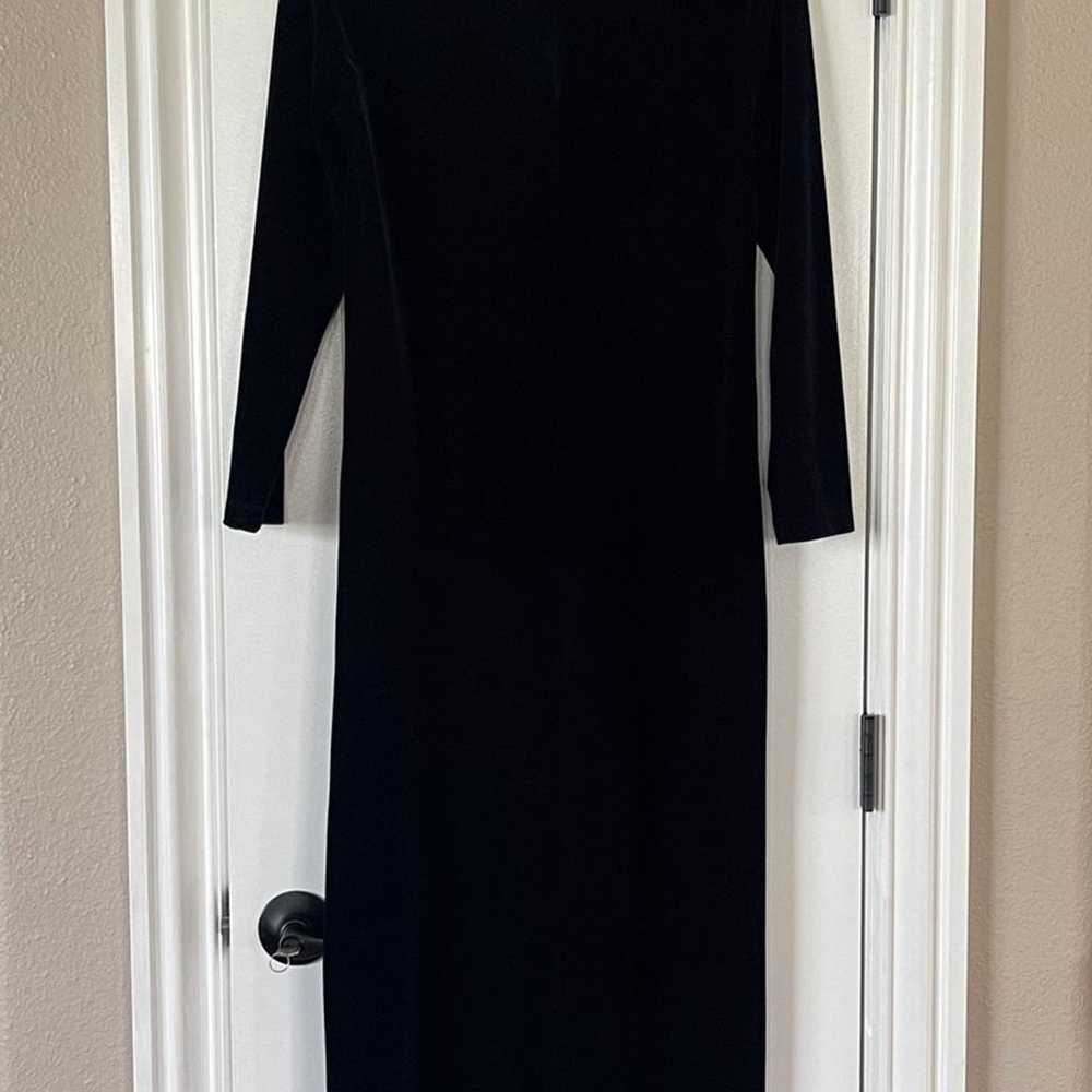 Vintage Carole Little Dark Blue Velvet Maxi Dress… - image 5