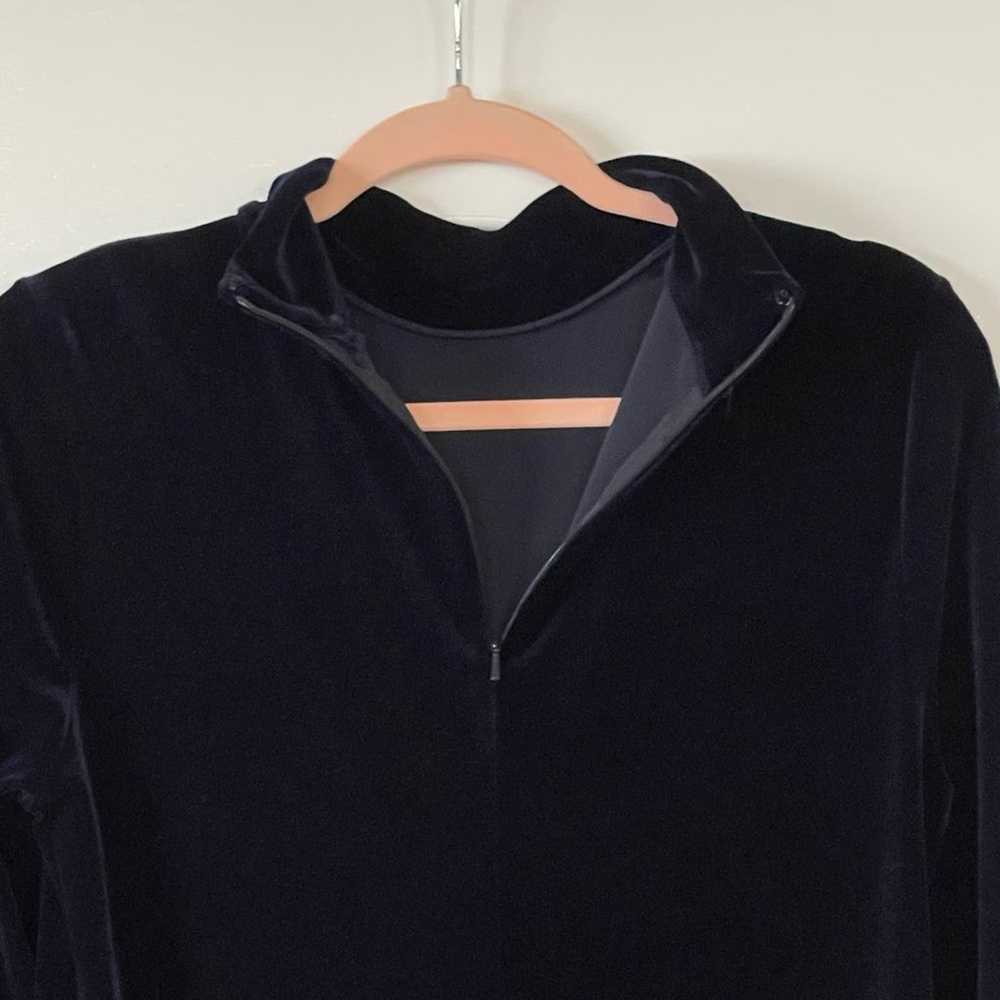 Vintage Carole Little Dark Blue Velvet Maxi Dress… - image 6