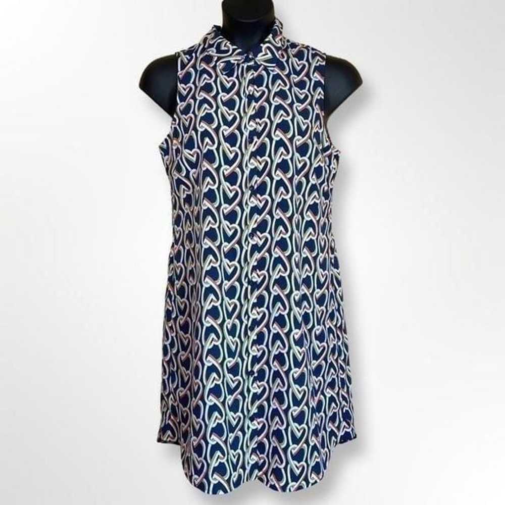 Cabi Amour Button Up Tank Shift Dress Heart Link … - image 1