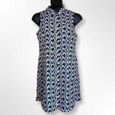 Cabi Amour Button Up Tank Shift Dress Heart Link … - image 1