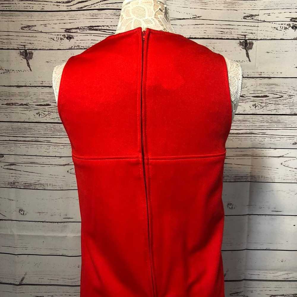 Vintage SEARS 1970 jumper dress in red size 12 - image 10