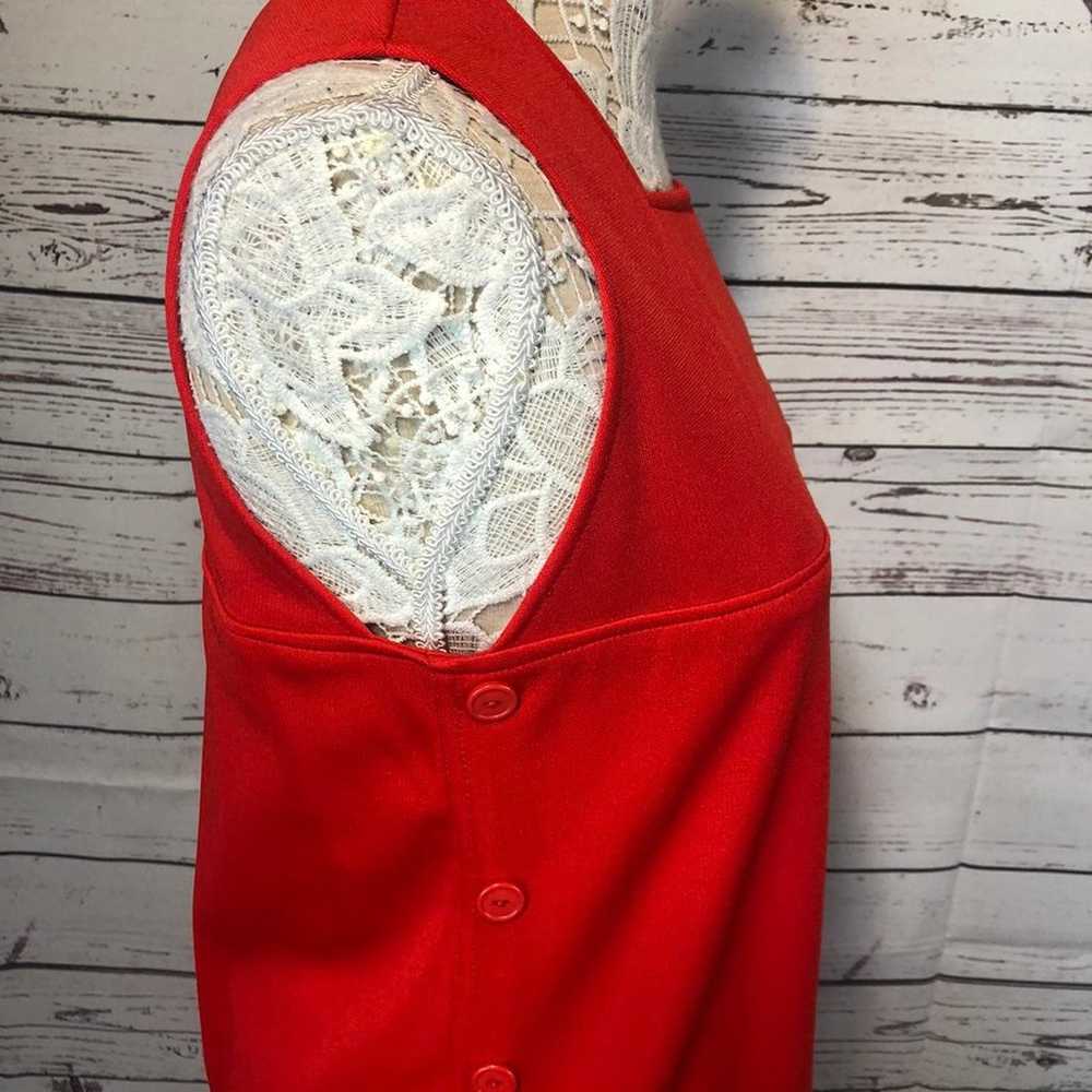 Vintage SEARS 1970 jumper dress in red size 12 - image 11