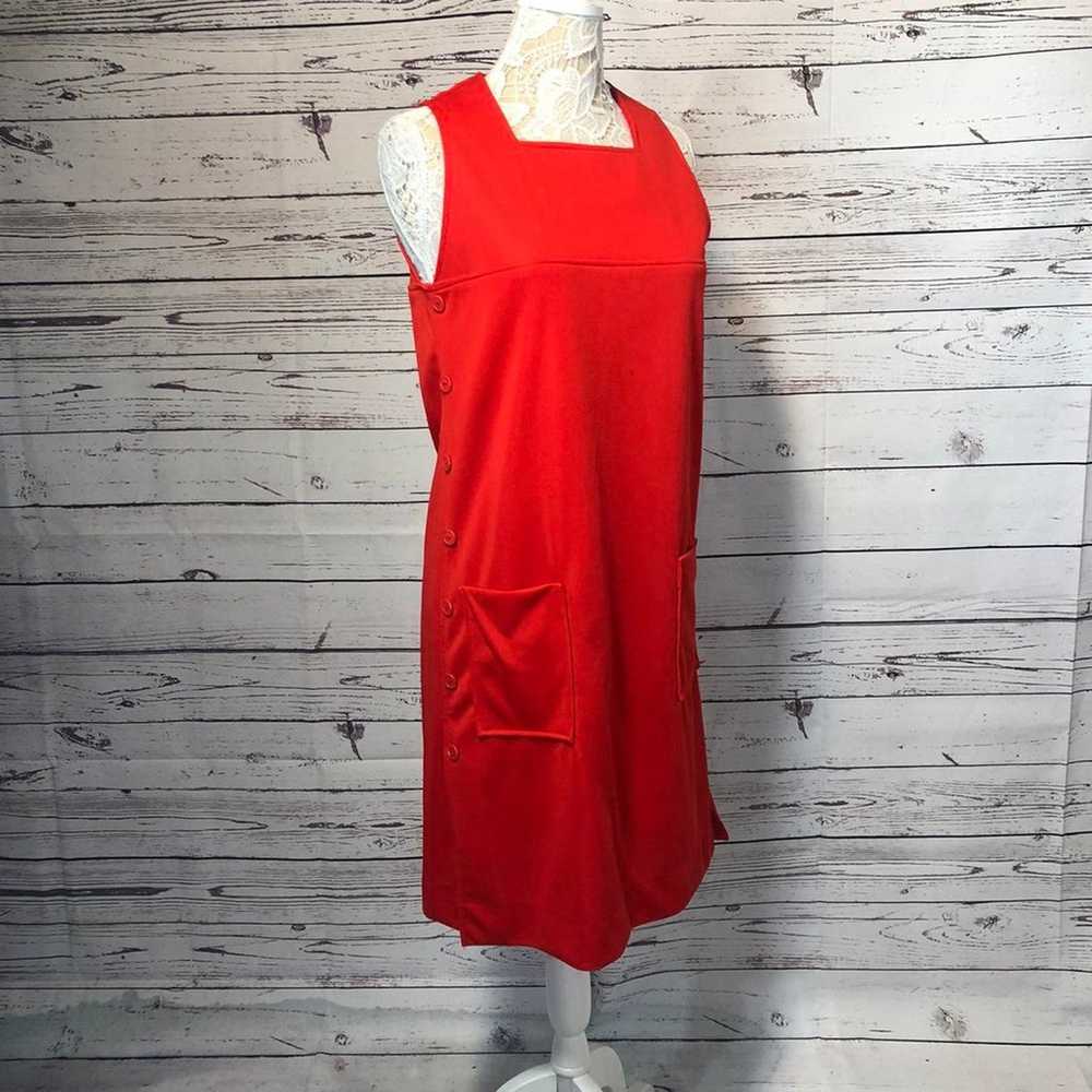 Vintage SEARS 1970 jumper dress in red size 12 - image 3