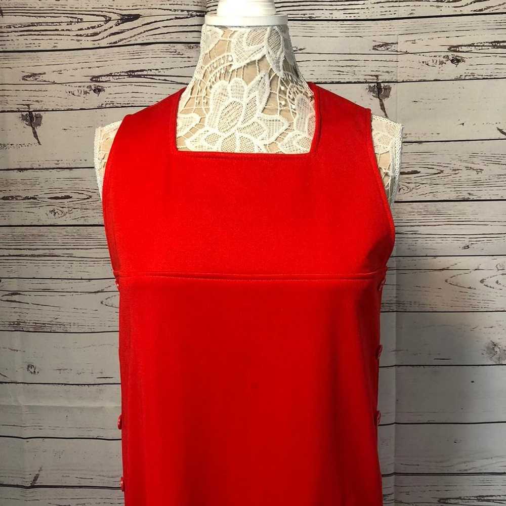 Vintage SEARS 1970 jumper dress in red size 12 - image 7