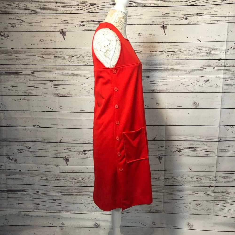 Vintage SEARS 1970 jumper dress in red size 12 - image 8