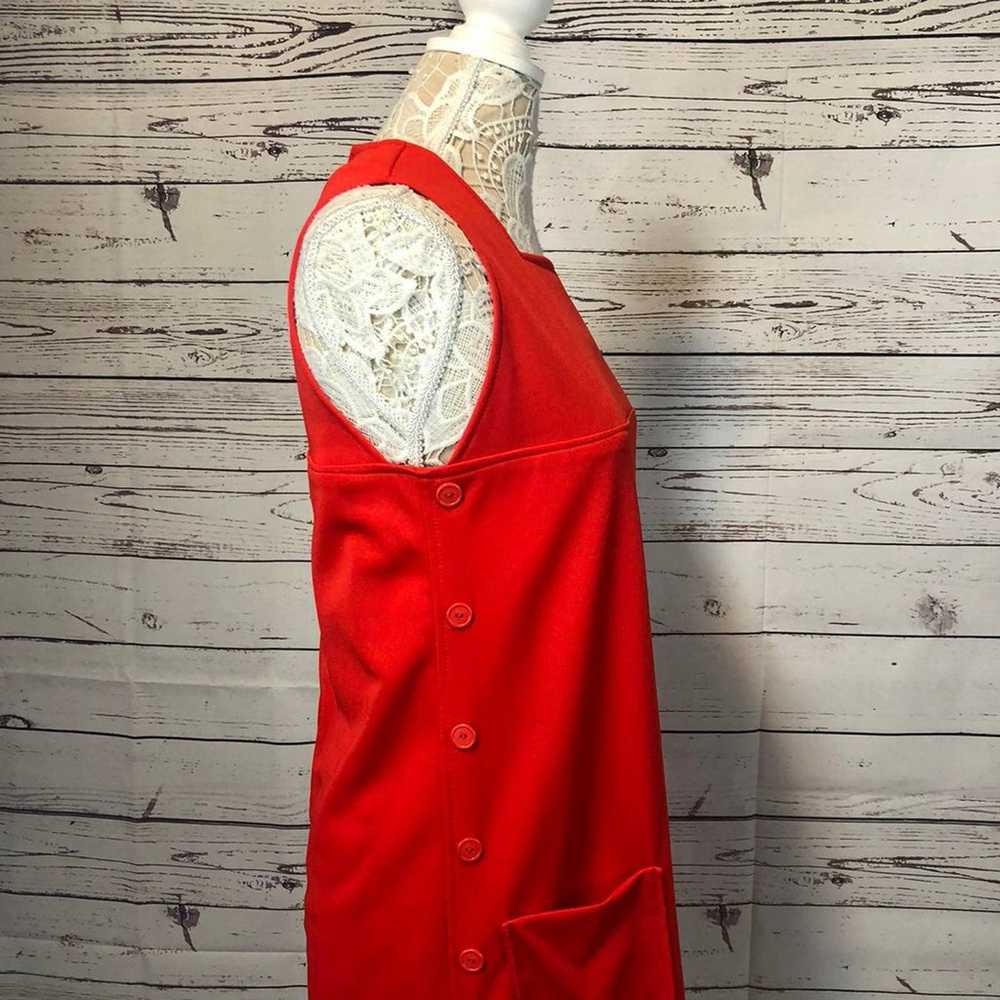 Vintage SEARS 1970 jumper dress in red size 12 - image 9