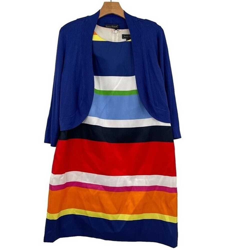 JESSICA HOWARD Women’s Size 14 Dress bright strip… - image 1