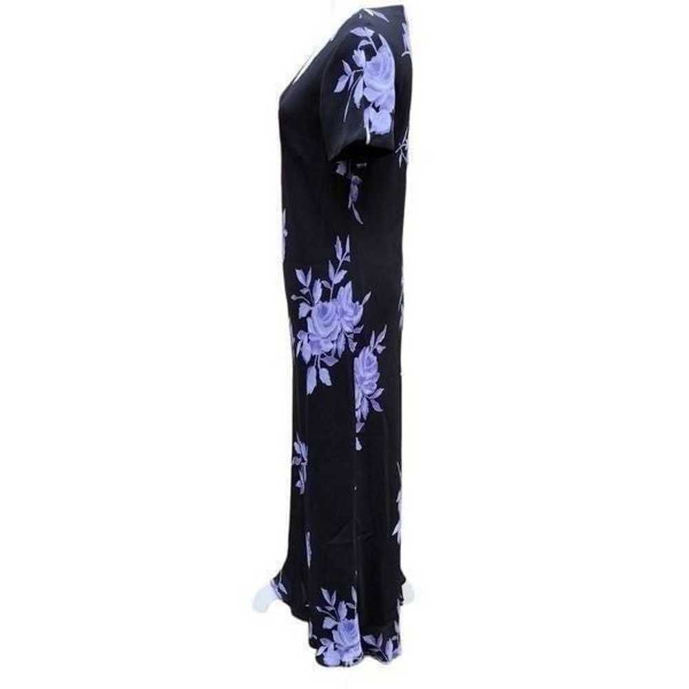 Jones New York Black Floral Short Sleeve Maxi Dre… - image 3