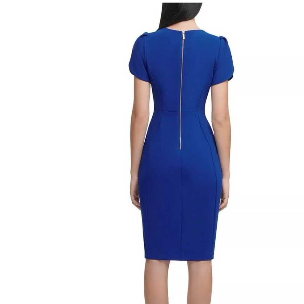 Calvin Klein Royal Blue Tulip Sleeve Sheath Dress… - image 3