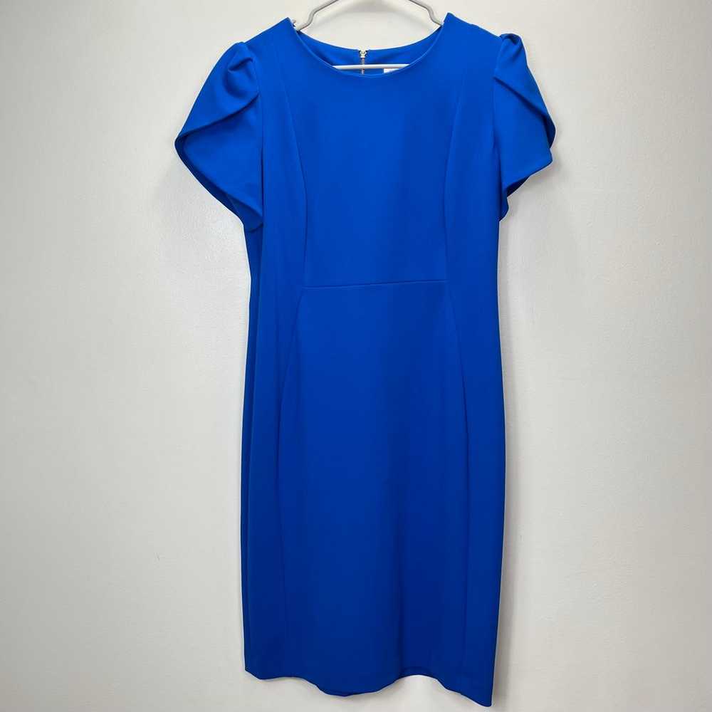 Calvin Klein Royal Blue Tulip Sleeve Sheath Dress… - image 4