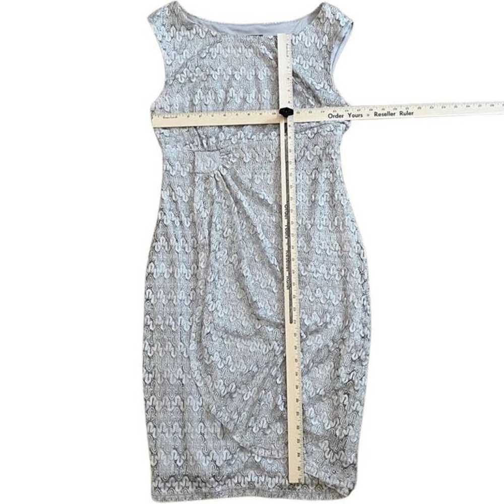 Connected Apparel Silver Shimmer Lace Faux Wrap F… - image 2