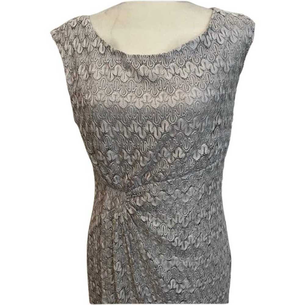 Connected Apparel Silver Shimmer Lace Faux Wrap F… - image 6