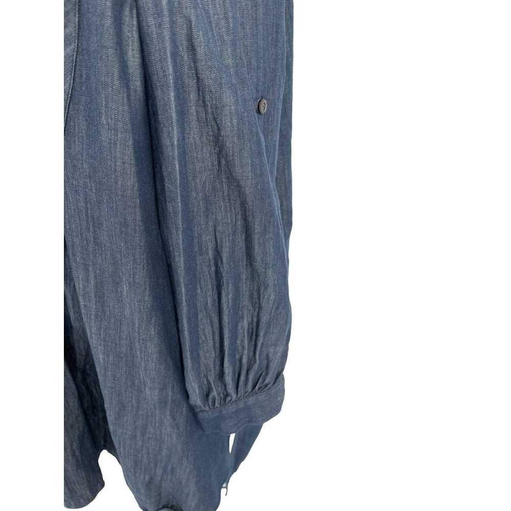 Petersyn Dress Blue Chambray Denim Roll Tab Sleev… - image 3