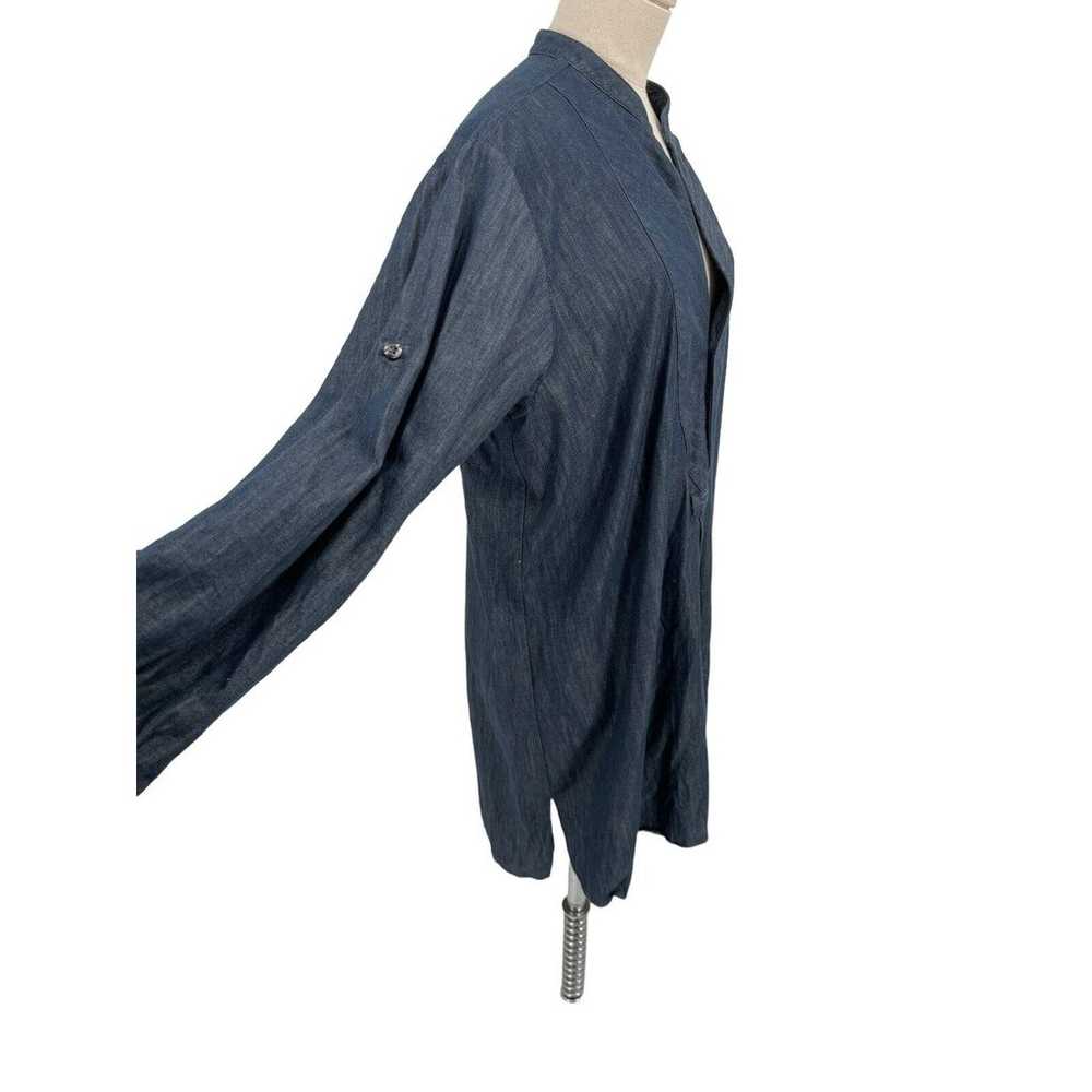 Petersyn Dress Blue Chambray Denim Roll Tab Sleev… - image 5