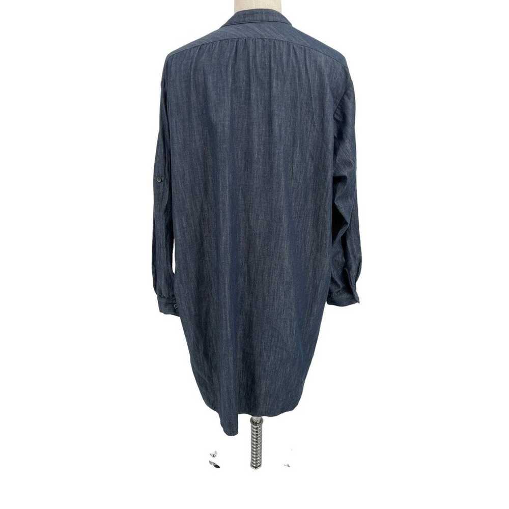 Petersyn Dress Blue Chambray Denim Roll Tab Sleev… - image 6
