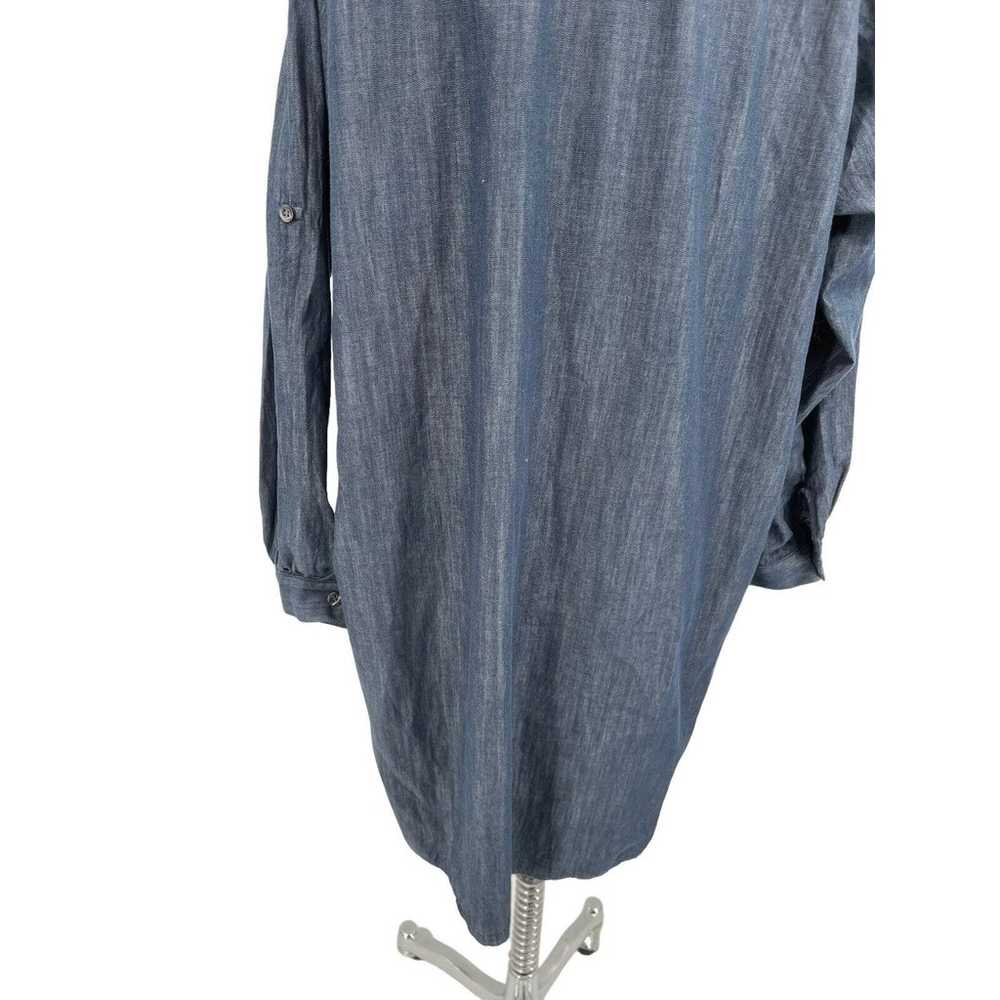 Petersyn Dress Blue Chambray Denim Roll Tab Sleev… - image 7