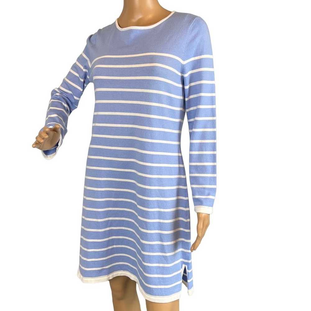 STS Sail to Sable Blue White Striped Sweater Dres… - image 1