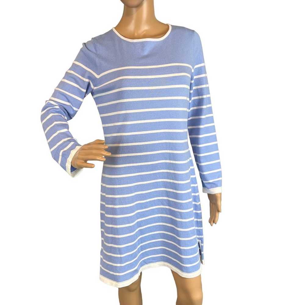 STS Sail to Sable Blue White Striped Sweater Dres… - image 2