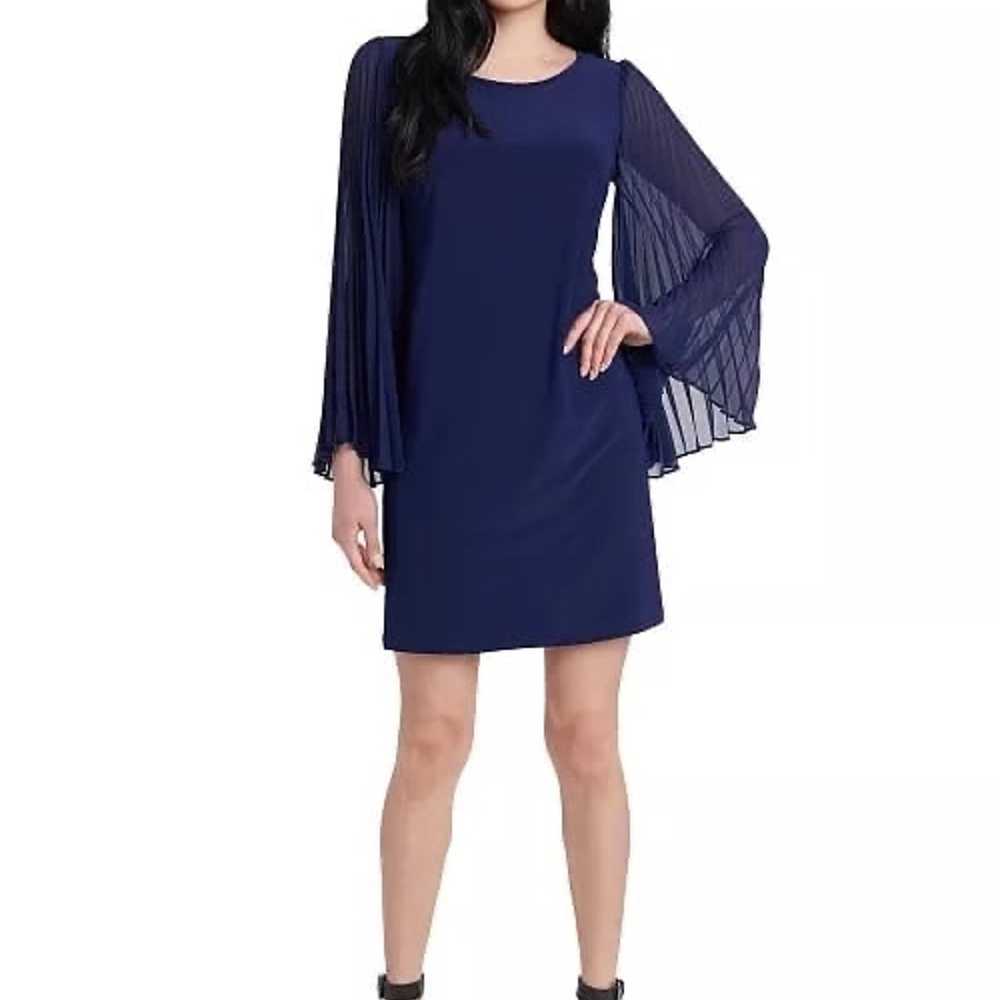 Pleated-Sleeve Shift Dress - image 1