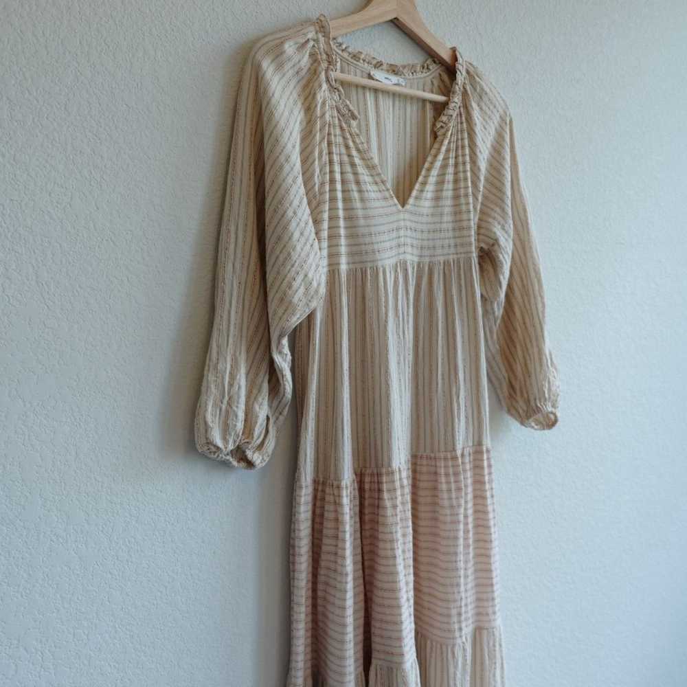 MNG by Mango Linen/Cotton Blend Striped Maxi Dres… - image 4