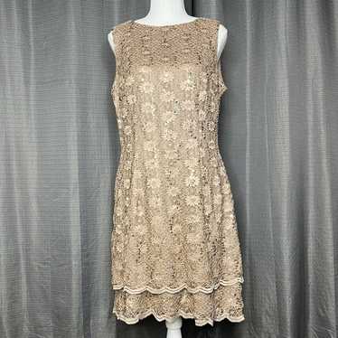 Alex Evenings sequined dress Pewter Color Size 12 - image 1