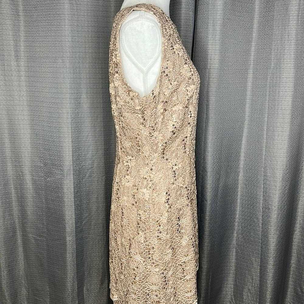 Alex Evenings sequined dress Pewter Color Size 12 - image 4