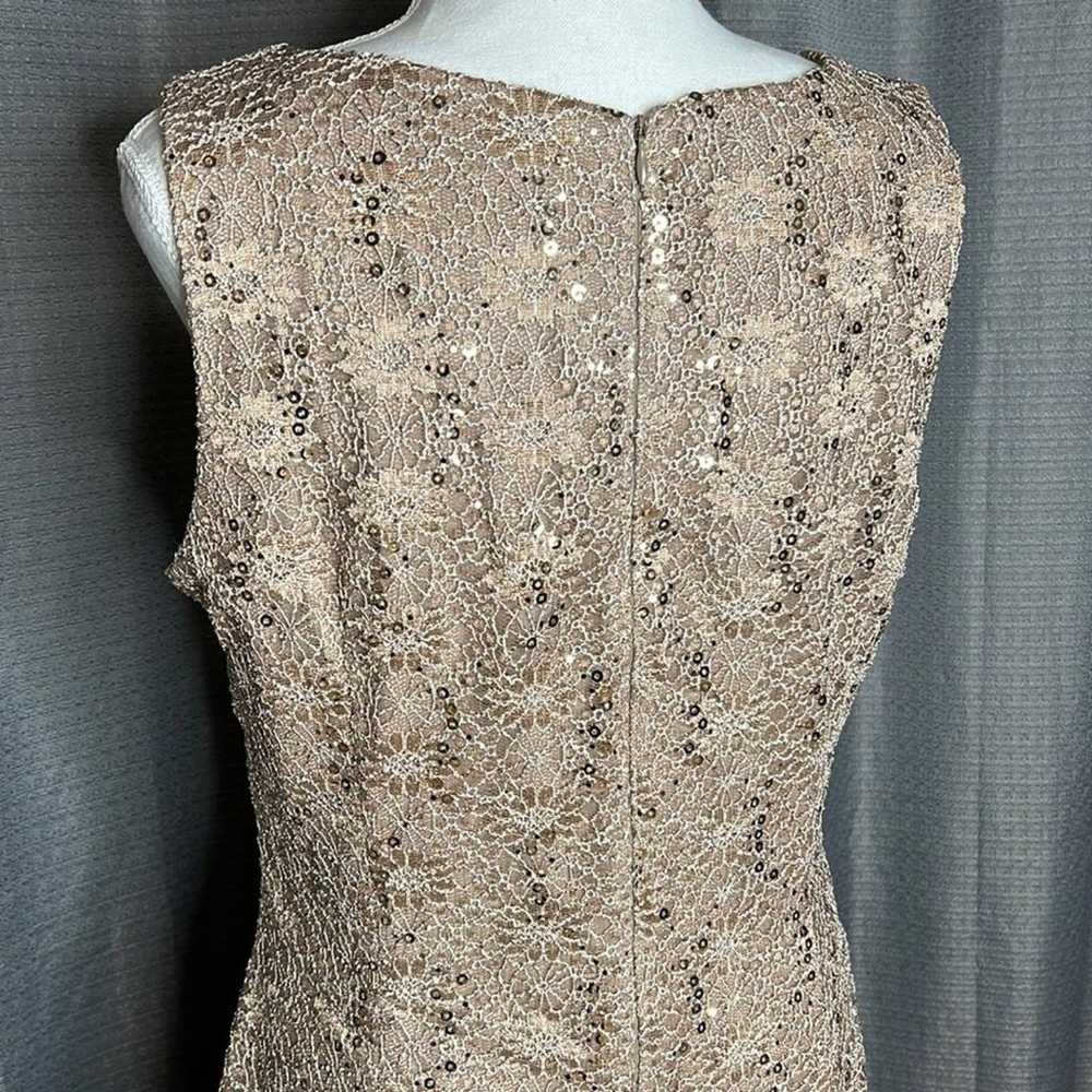 Alex Evenings sequined dress Pewter Color Size 12 - image 7