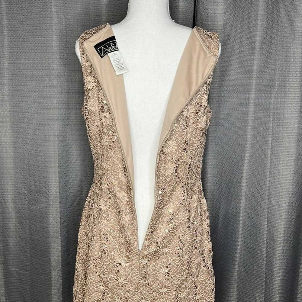 Alex Evenings sequined dress Pewter Color Size 12 - image 8