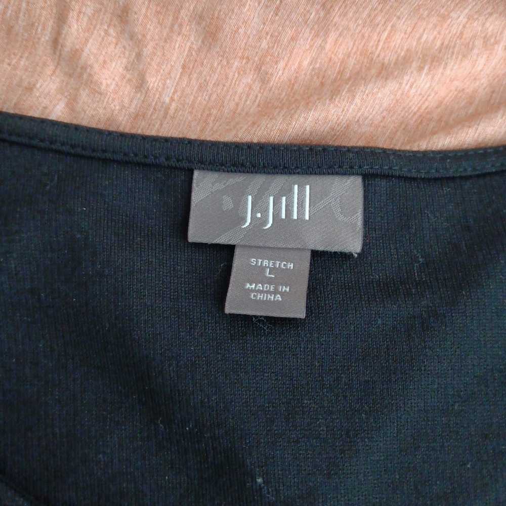JJill Whereare Black Sheath Midi Dress quarter Sl… - image 3